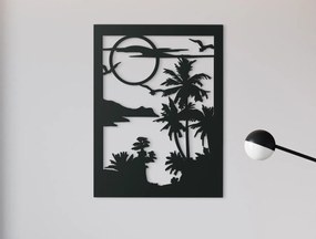drevko Drevený obraz na stenu Exotika Rozmer obrazu: 43,5 x 32,5 cm, Farba dekorácie: Čierna