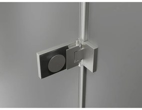 Mexen Lunar-F, 1-krídlový sprchový kút so skladacími dverami, ľavý, 90 x 70 cm, 8mm číre sklo, brúsená oceľ profil, 836-090-070-97-00-L