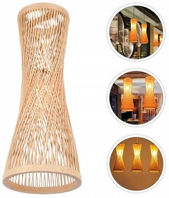 Toolight Natural, závesné stropné svietidlo 1xE27 APP1637-1CP, prírodná hnedá, OSW-05107