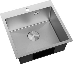 Mexen Solix, 1-komorový nerezový drez 500 x 500 mm, brúsena oceľ, vzor voština, 6407501000-01HC