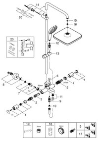GROHE 26984001 - Sprchový systém VITALIO COMFORT 390 mm lesklý chróm