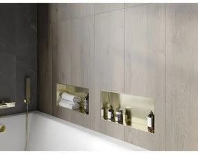 Mexen X-Wall-NR, polička na zapustenie pod obklad bez goliera 45 x 20 cm, zlatá lesklá, 1951452010