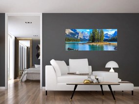 Obraz - Horská krajina s riekou (120x50 cm)