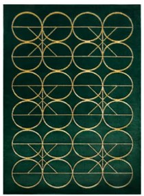 Koberec EMERALD exkluzívny 1010 glamour, styl kruhy fľaľkovo zelený / zlatý