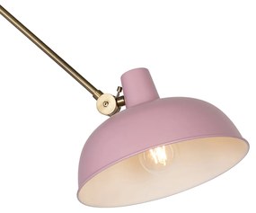 Retro nástenná lampa ružová s bronzom - Milou