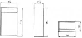 Cersanit S924-001 - Kúpeľňová skrinka pod umývadlo CREA 39,2x21,5 cm biela