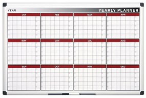 Ročná plánovacia tabuľa, magnetická, dni/mesiace, 900 x 600 mm