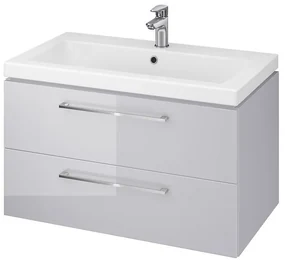 Cersanit Lara Como 80, závesná skrinka + keramické umývadlo, 794x447x460 mm, sivý lesk, S801-214