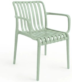Plastová stolička TREGO s područkami, zelená