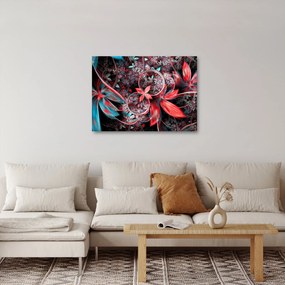 Abstraktný obraz exotických kvetov (70x50 cm)