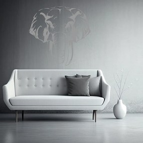 Veselá Stena Samolepka Hlava Slona Farba: šedá, Veľkosť: 100 x 97 cm
