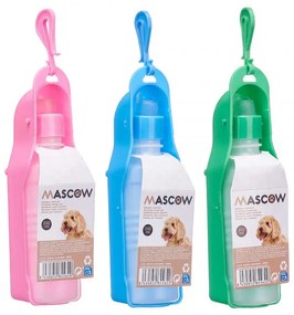 Cestovná fľaša s miskou pre psov 250 ml ANIMAL, modrá