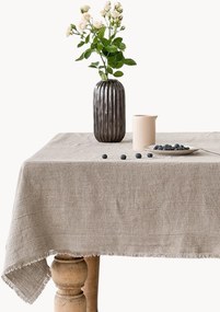 Ručne vyrobený ľanový obrus so strapcami Natural