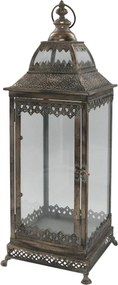 Bronzová antik kovová lampáš so zdobením Marroque – 20*20*62 cm