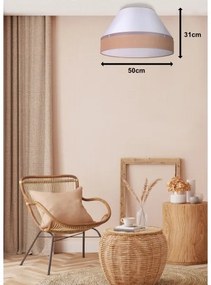 Duolla - Stropné svietidlo AVIGNON 1xE27/15W/230V pr. 50 cm biela/hnedá