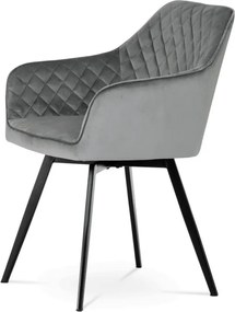 Jedálenská stolička zamatová, sivá DCH-425 GREY4