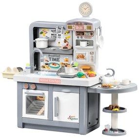 LEAN TOYS Kuchyňa pre deti s príslušenstvom - sivá