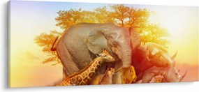 Obraz afrických zvieratiek (120x50 cm)