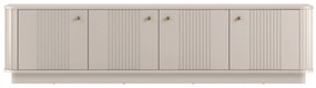 TV stolík Vesper 187 cm 4D - kašmír / zlaté úchyty
