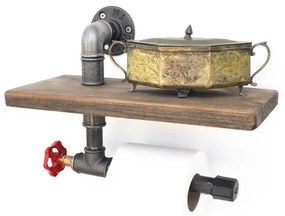 Držiak toaletného papiera s policou BORURAF 22x31 cm smrek