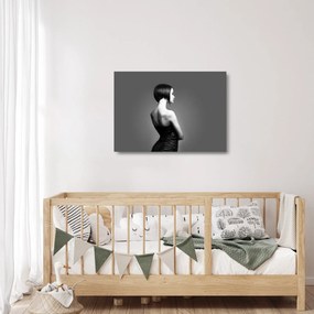 Sklenený obraz elegantnej ženy (70x50 cm)