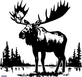 PIPPER. Textilná nálepka na stenu "Los"