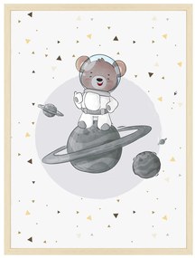 Zvierací astronauti - macko - obraz do detskej izby Bez rámu  | Dolope