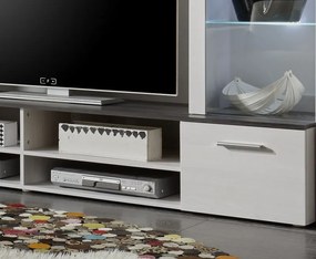 Obývacia stena Dakar, bielený smrekovec, s osvetlením