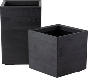 Sada 2 ks květináčů BETONIQUE 40x40/60x40 cm černá