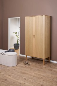 Vysoká drevená skrinka Langley na oblečenie (24043), dub