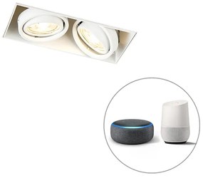 Inteligentné zapustené bodové svetlo biele bez rámu vrátane 2 WiFi GU10 - Oneon 2