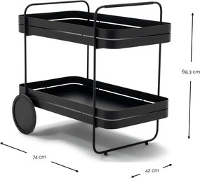 Kovový servírovací stolík na kolieskach 74x42 cm Gin &amp; Trolley – Spinder Design