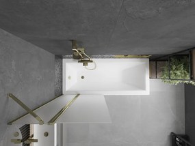 Mexen Flip, vaňová zástena 1-krídlová 80 x 150 cm, otočné krídlo, 6 mm námraza sklo, zlatý profil, 894-080-101-50-30