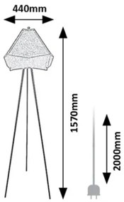 Rabalux 74000 - Stojacia lampa LOMIRO 1xE27/40W/230V