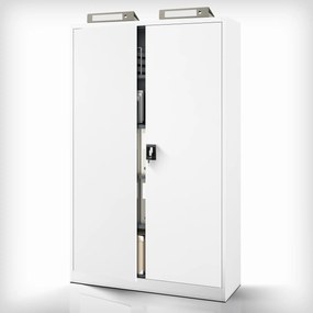 Kovová spisová skriňa JAN II, 1150 x 1850 x 400 mm, biela