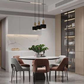 Luster na lanku RIF LUX 1xGX53/12W/230V pr. 15 cm čierna/lesklý chróm