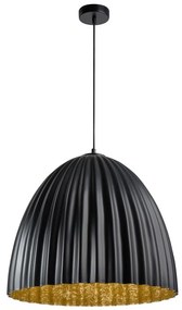 Luster na lanku TELMA 1xE27/60W/230V pr. 50 cm čierna/zlatá
