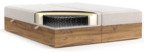 Boxspring posteľ s úložným priestorom v béžovo-prírodnej farbe 180x200 cm Faro – Maison de Rêve