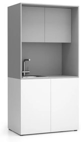 Kuchynka NIKA s drezom a batériou 1000 x 600 x 2000 mm, sivá, ľavé