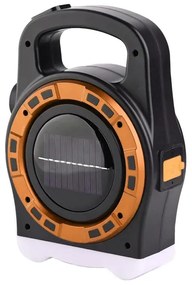 VERK Prenosné dobíjacie solárne LED svietidlo HB-6678C s funkciou powerbanky - zlatá