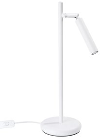 Stolná lampa Pastelo, 1x biele kovové tienidlo