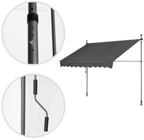 MultiGarden Balkónová slnečná clona 300x120 cm výškovo nastaviteľná, sivá - MultiGarden