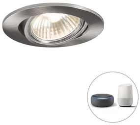 Inteligentné zapustené bodové svetlo oceľové naklápateľné vrátane WiFi GU10 - Cisco