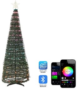 Vianočný stromček s viacfarebnými inteligentnými LED svetielkami a aplikáciou 160 cm SAARLOQ Beliani