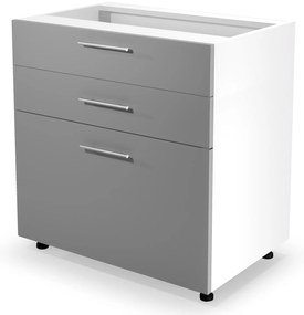 Dolná kuchynská skrinka VITO so zásuvkami - 80x82x52 cm - šedá lesklá