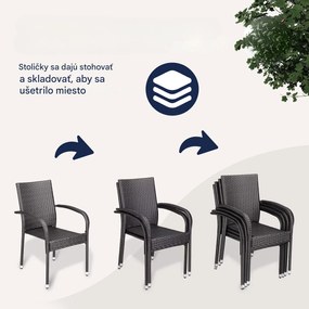 InternetovaZahrada Ratanové stoličky Comfort 4 ks - hnedá