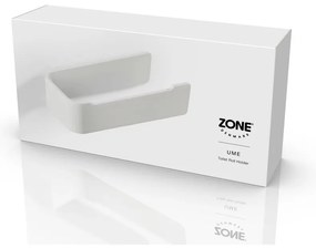 Biely nástenný kovový držiak na toaletný papier Ume – Zone