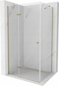 Mexen Roma, sprchovací kút 80 (dvere) x 100 (stena) cm, 6mm číre sklo, zlatý profil, 854-080-100-50-00