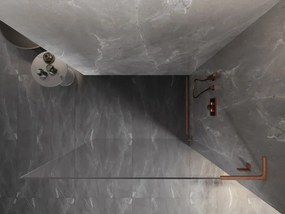 Mexen, Mexen Lunar L sprchová stena pravá 90 x 200 cm, priehľadná 8 mm, brúsená meď - 830L-090-000-65-00-P