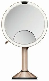 Simplehuman Kozmetické LED zrkadlo Sensor TRIO, zväčšenie 1x/5x/10, rose gold